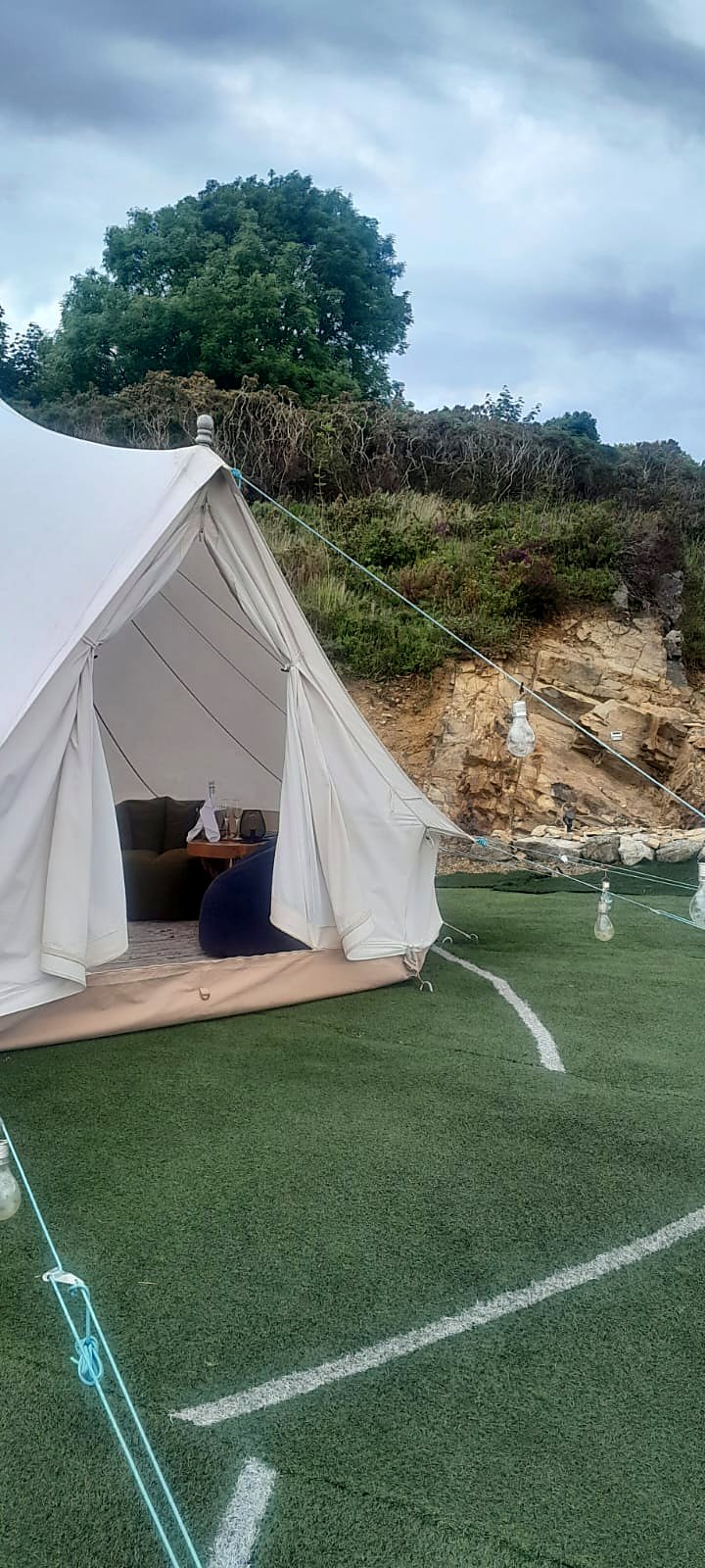 Fairy Hill bell tent on its private lawn